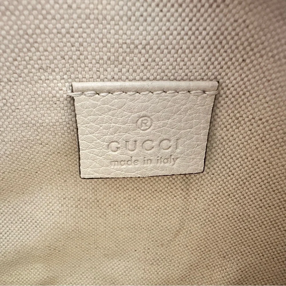 Gucci White Belt Bag with Navy and Red Strap
